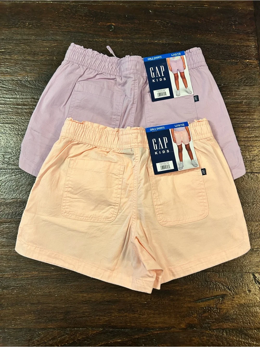 GAP Lavender and Peach Elastic-Waist Cotton Short Bundle